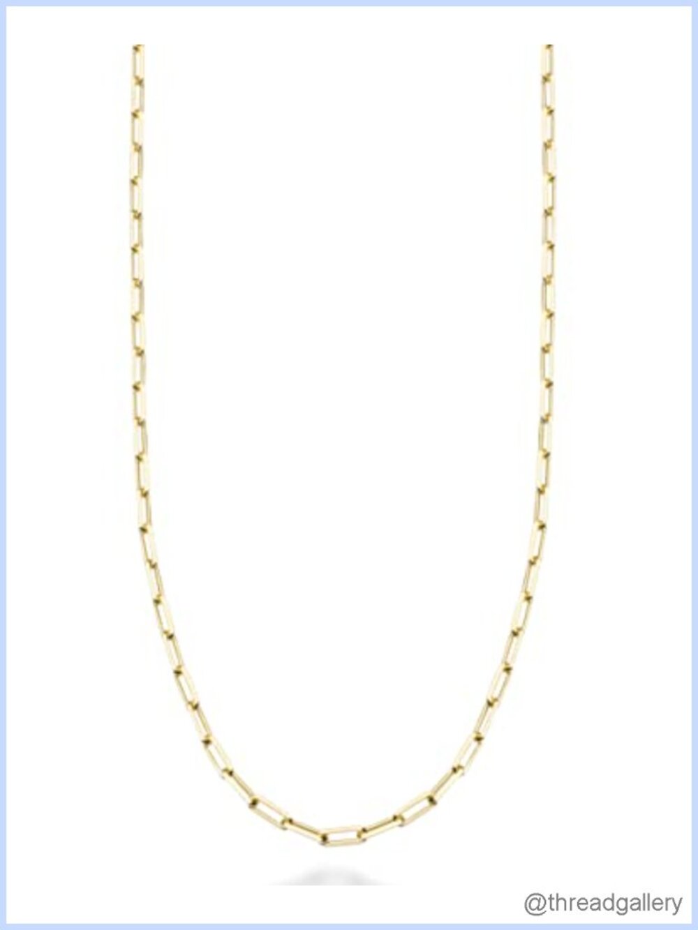 Italian 925 Sterling Silver 2mm Paperclip Necklace